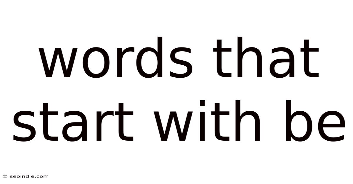 Words That Start With Be