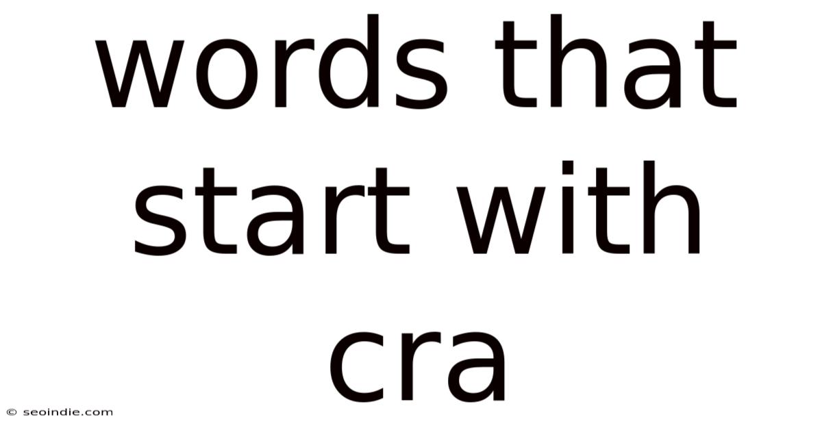 Words That Start With Cra