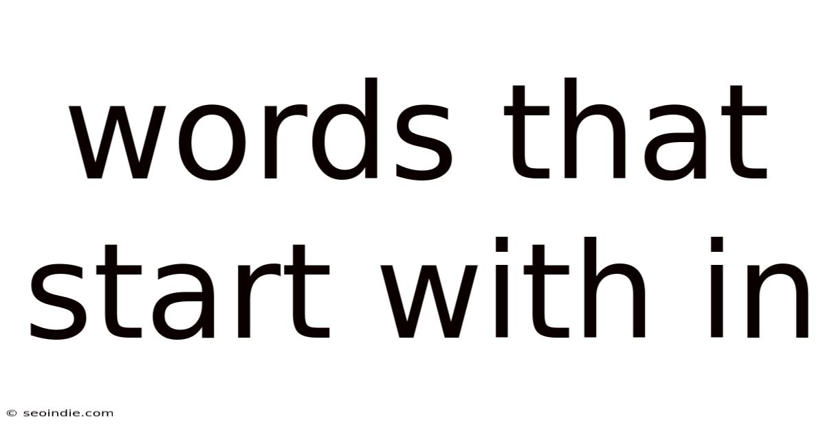 Words That Start With In