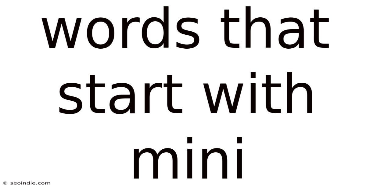 Words That Start With Mini