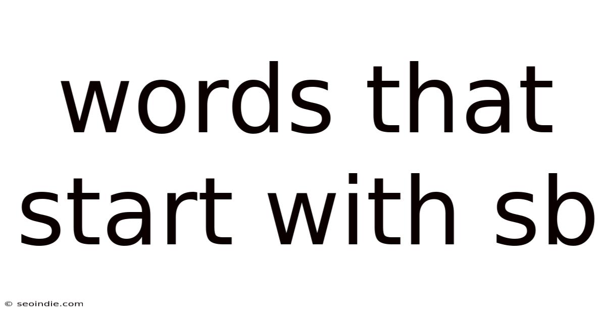 Words That Start With Sb