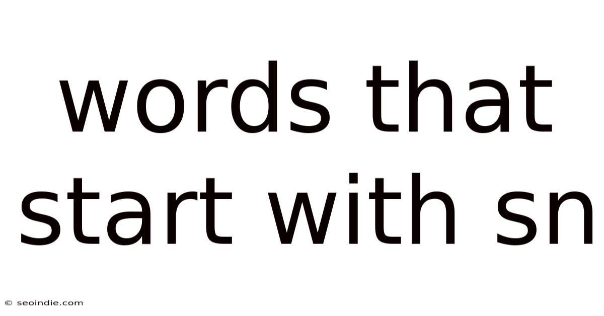 Words That Start With Sn