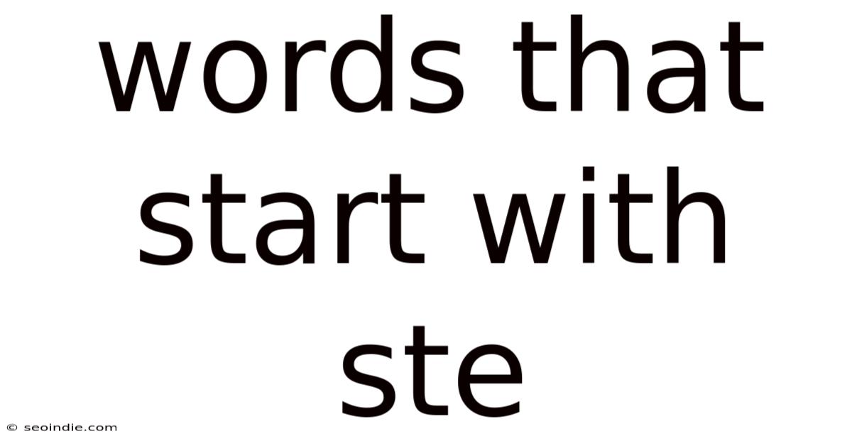Words That Start With Ste
