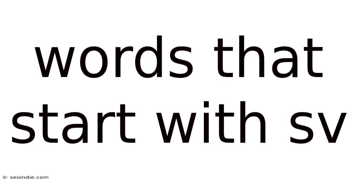 Words That Start With Sv