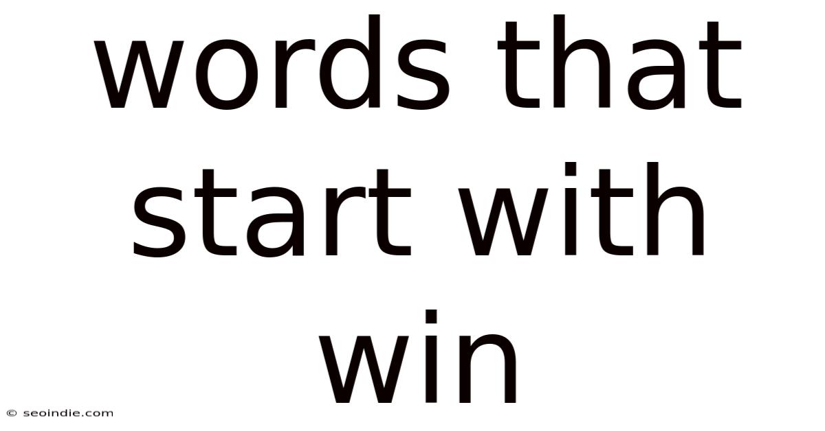 Words That Start With Win