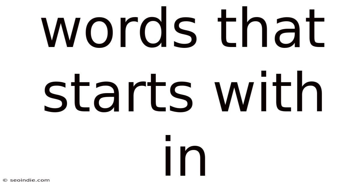Words That Starts With In