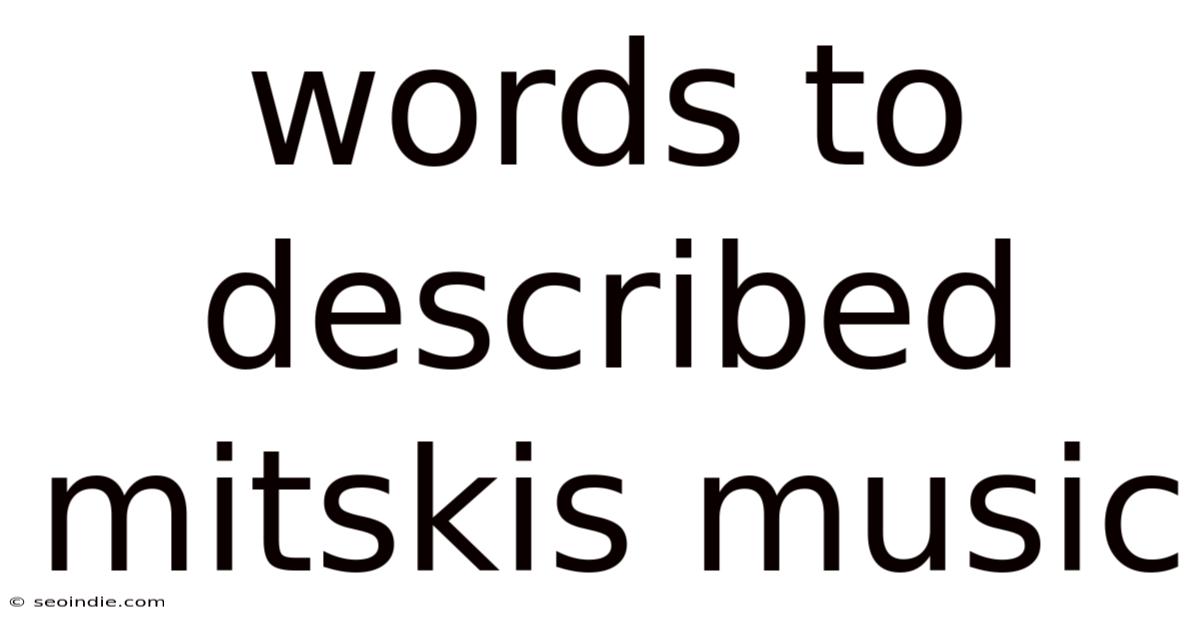 Words To Described Mitskis Music