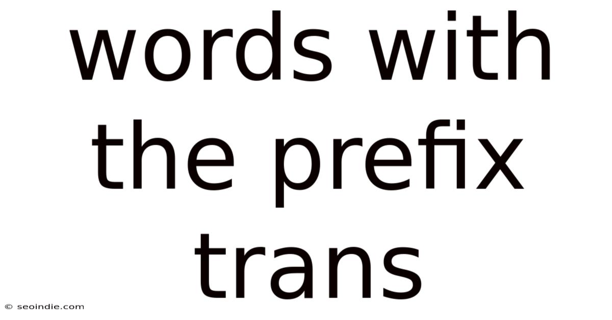 Words With The Prefix Trans
